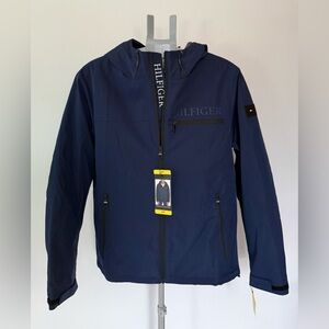 Tommy Hilfiger Men's Jacket Soft Shell Hooded Navy Blue Size Small New with Tags
